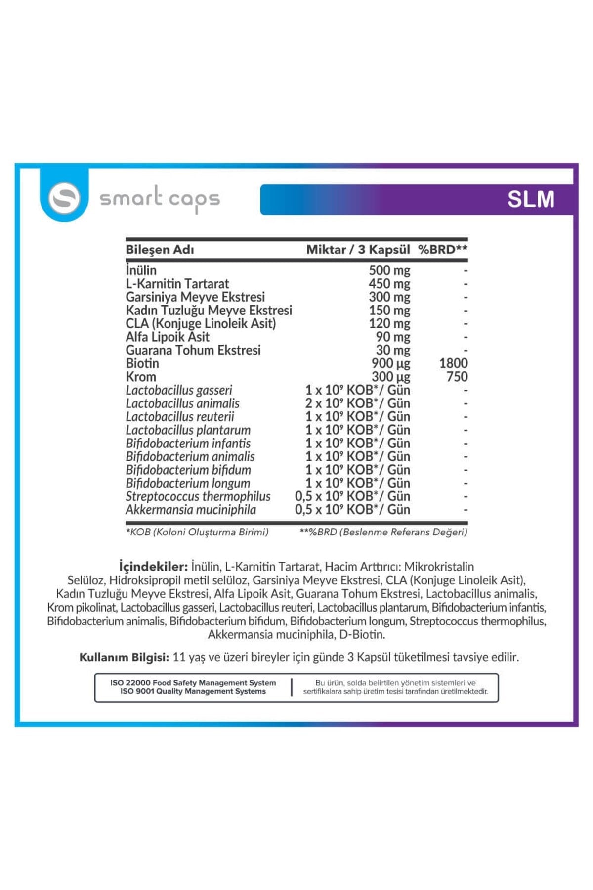 Smartcaps SLM Akkermansia 60 Kapsül