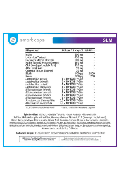 Smartcaps SLM Akkermansia 60 Kapsül