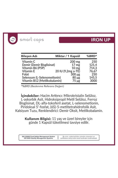 Smartcaps Ironup 60 Kapsül